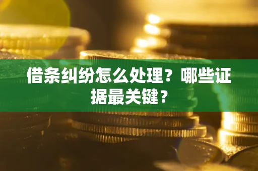 北京借条纠纷怎么处理？哪些证据最关键？